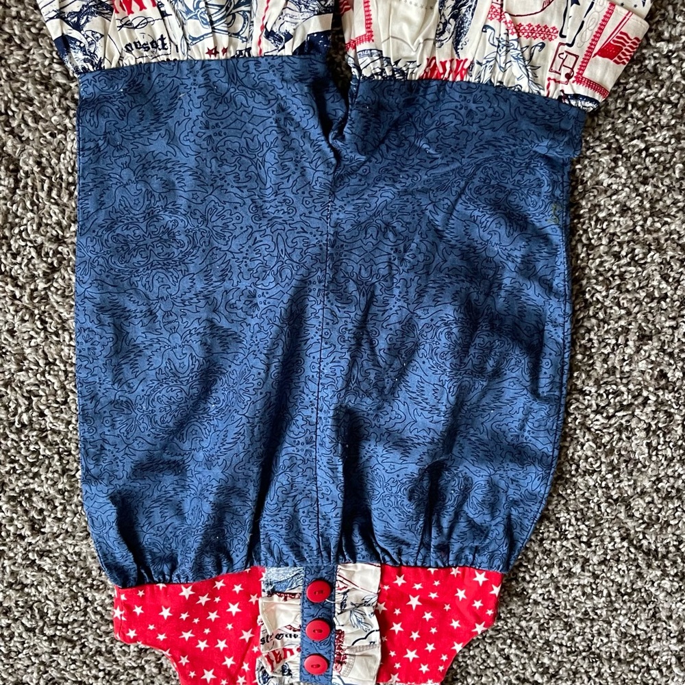 Red Star Print Dress by Ricrac & Ruffles - Picture 3 of 4